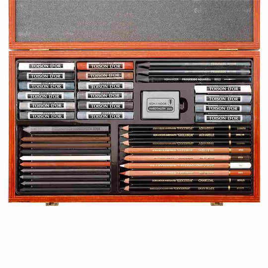 Koh-I-Noor Gioconda 39 Piece Art Drawing Set - Set with Wooden Box