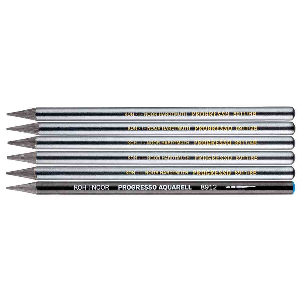 Koh-I-Noor Progresso Woodless Graphite Pencils Set 0f 6