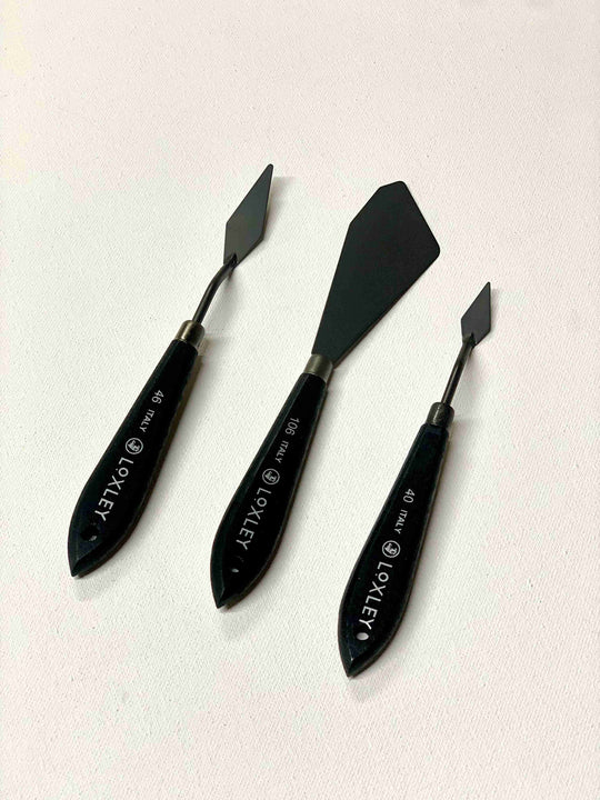 LOXLEY MATT BLACK PALETTE KNIFE SET OF 3