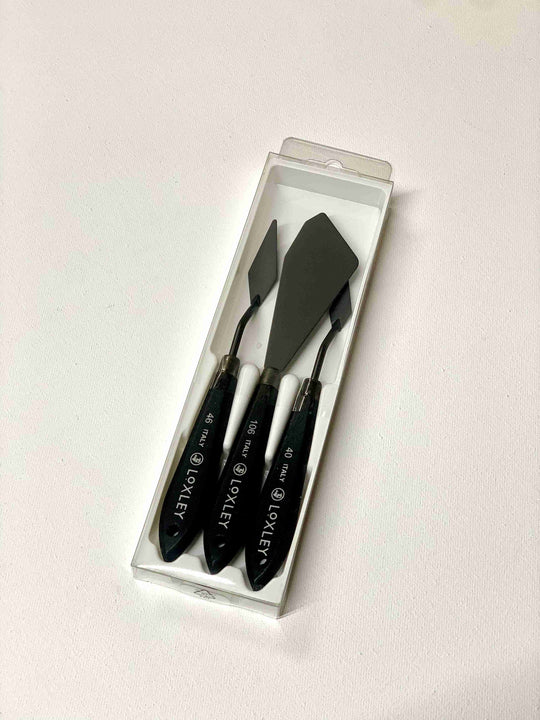 LOXLEY MATT BLACK PALETTE KNIFE SET OF 3