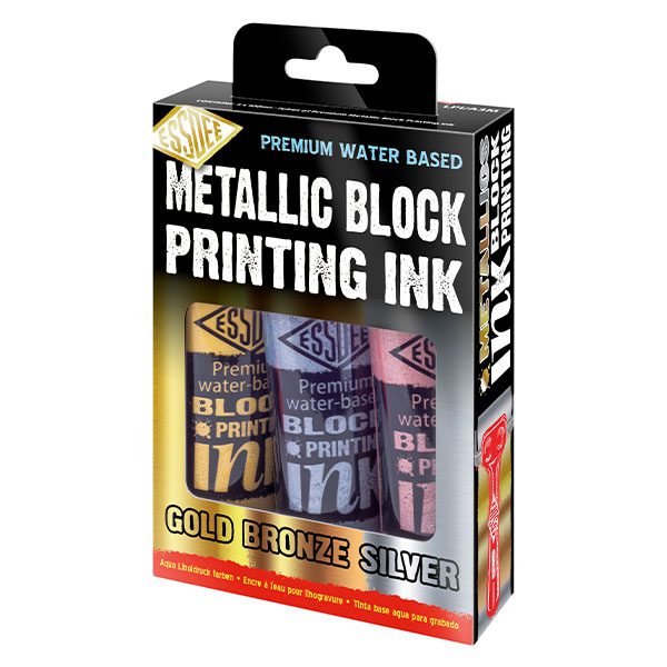 Premium Block Printing Ink 100ml Metallic Set of 3 - ON PROMOTION FLASH SALE