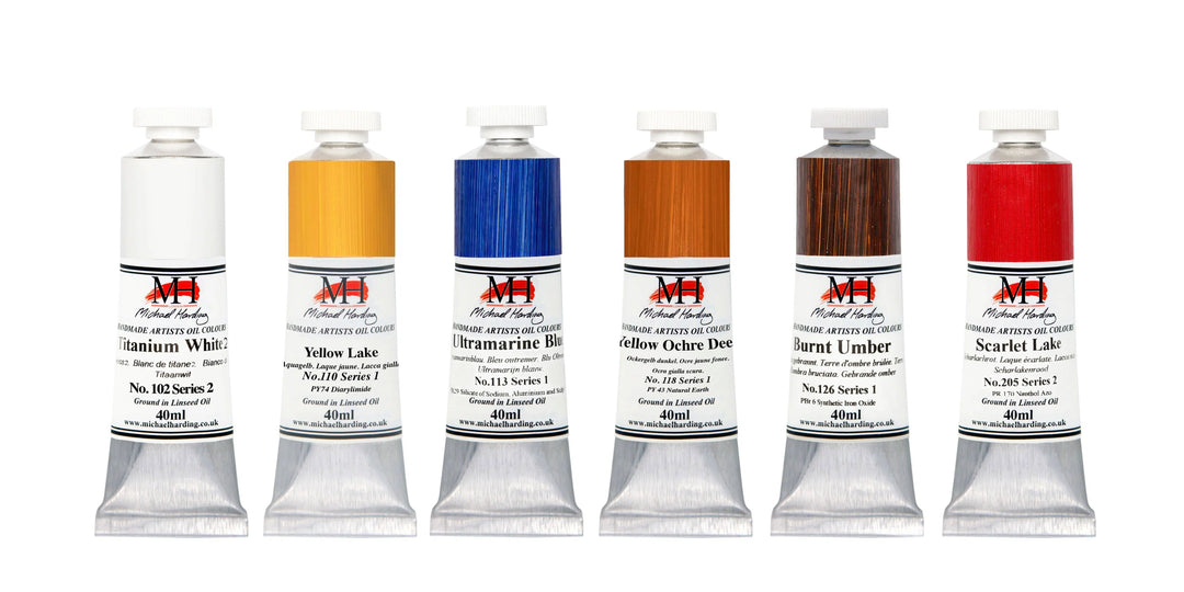 Michael Harding Oil Paint Introductory Set of 6 x 40ml tubes