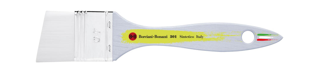 Series 301 Angled Mottler with White Synthetic Fibre and Wooden Handle