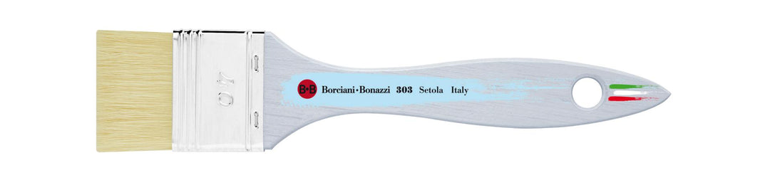 Series 303 Simple Thickness Mottler with White Hog Bristle and Wooden Handle