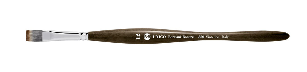 Series 801 Unico Flat Brush with Imitation Mongoose Synthetic Fibre and Balanced Handle
