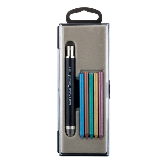 Koh-I-Noor 5.6mm Mechanical Clutch Leadholder Set with Coloured Leads