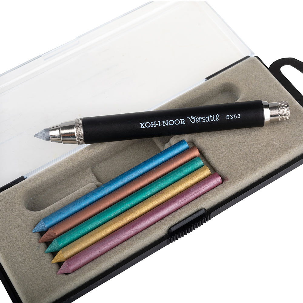 Koh-I-Noor 5.6mm Mechanical Clutch Leadholder Set with Coloured Leads