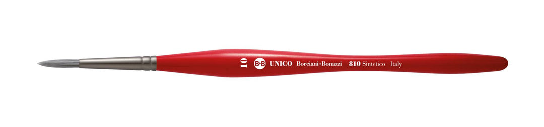 Series 810 Unico Round Brush with Silver Synthetic Fibre and Balanced Handle