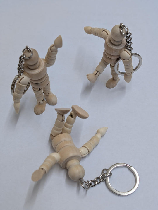 Loxley 2.5inch (64mm) Keyring Wooden Lay Figure Manikin