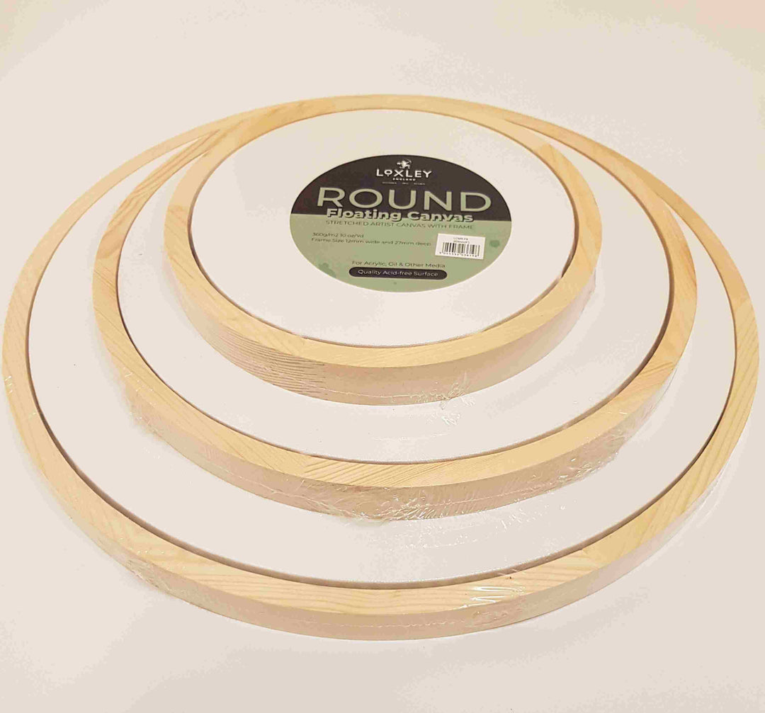 LOXLEY ROUND STRETCHED CANVAS WITH FLOATING FRAME - NEW – loxleyarts.co