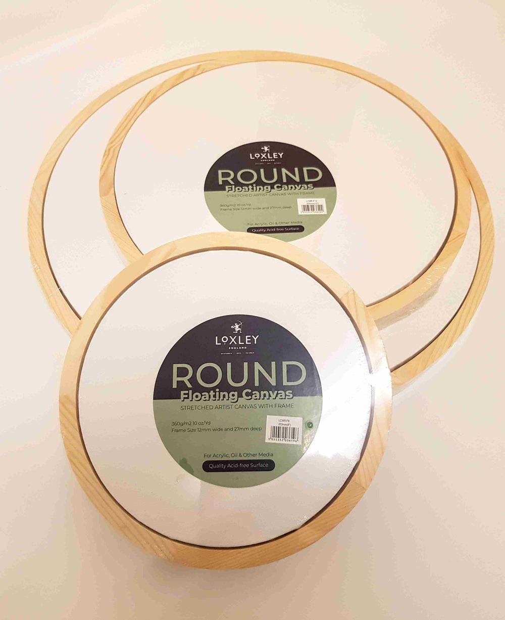 LOXLEY ROUND STRETCHED CANVAS WITH FLOATING FRAME - NEW