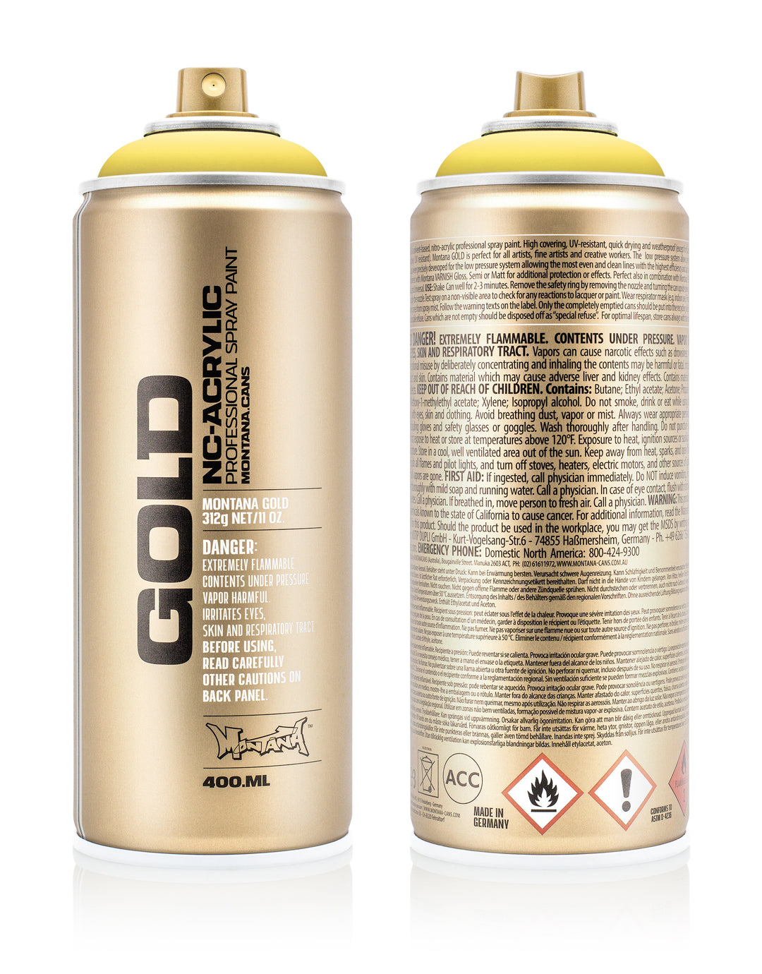 MONTANA GOLD ACRYLIC SPRAY PAINT CANS