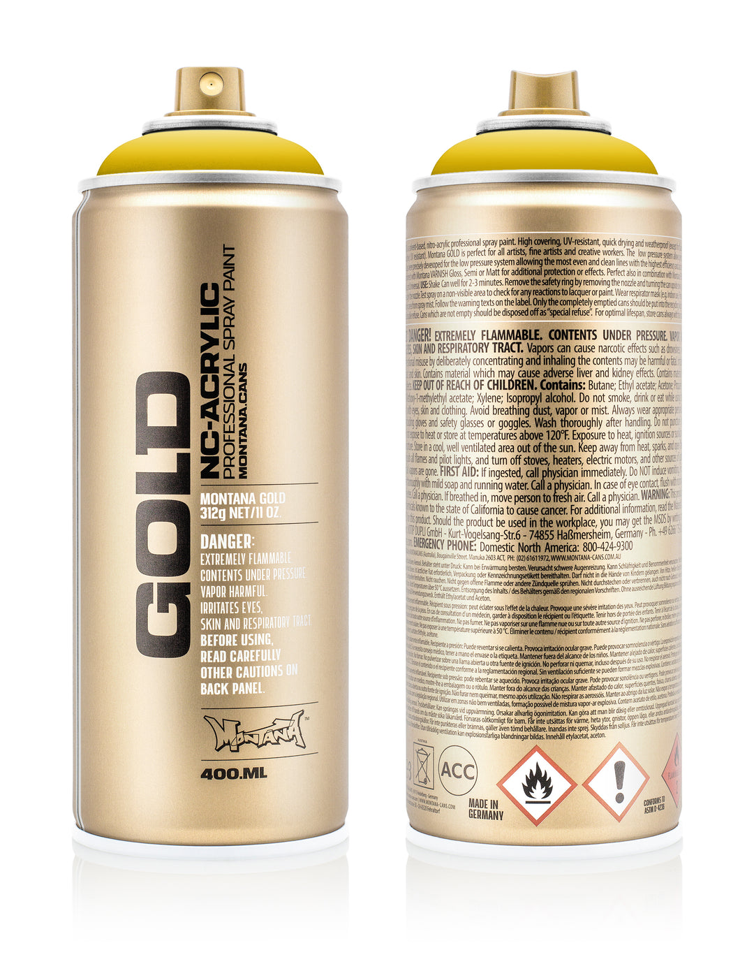 MONTANA GOLD ACRYLIC SPRAY PAINT CANS