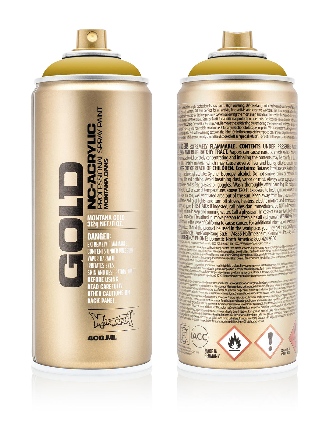 MONTANA GOLD ACRYLIC SPRAY PAINT CANS