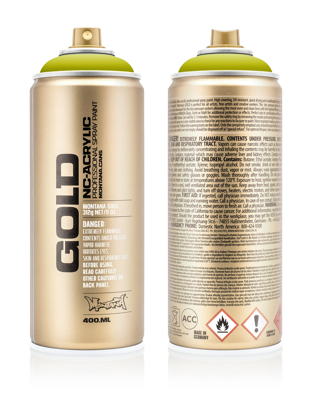 MONTANA GOLD ACRYLIC SPRAY PAINT CANS