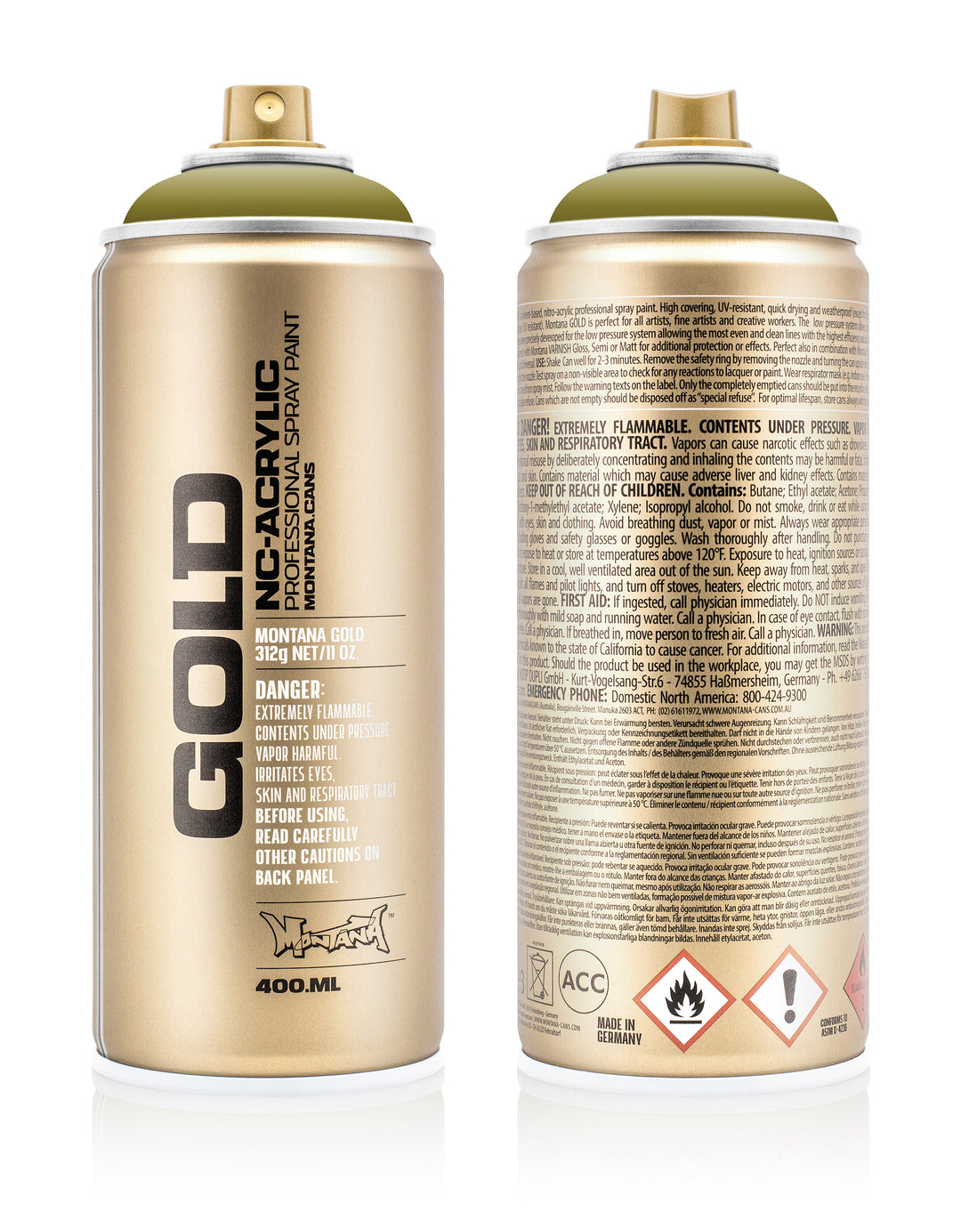 MONTANA GOLD ACRYLIC SPRAY PAINT CANS