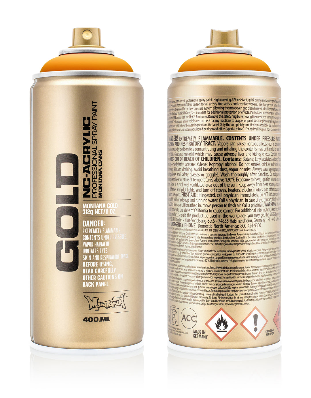 MONTANA GOLD ACRYLIC SPRAY PAINT CANS