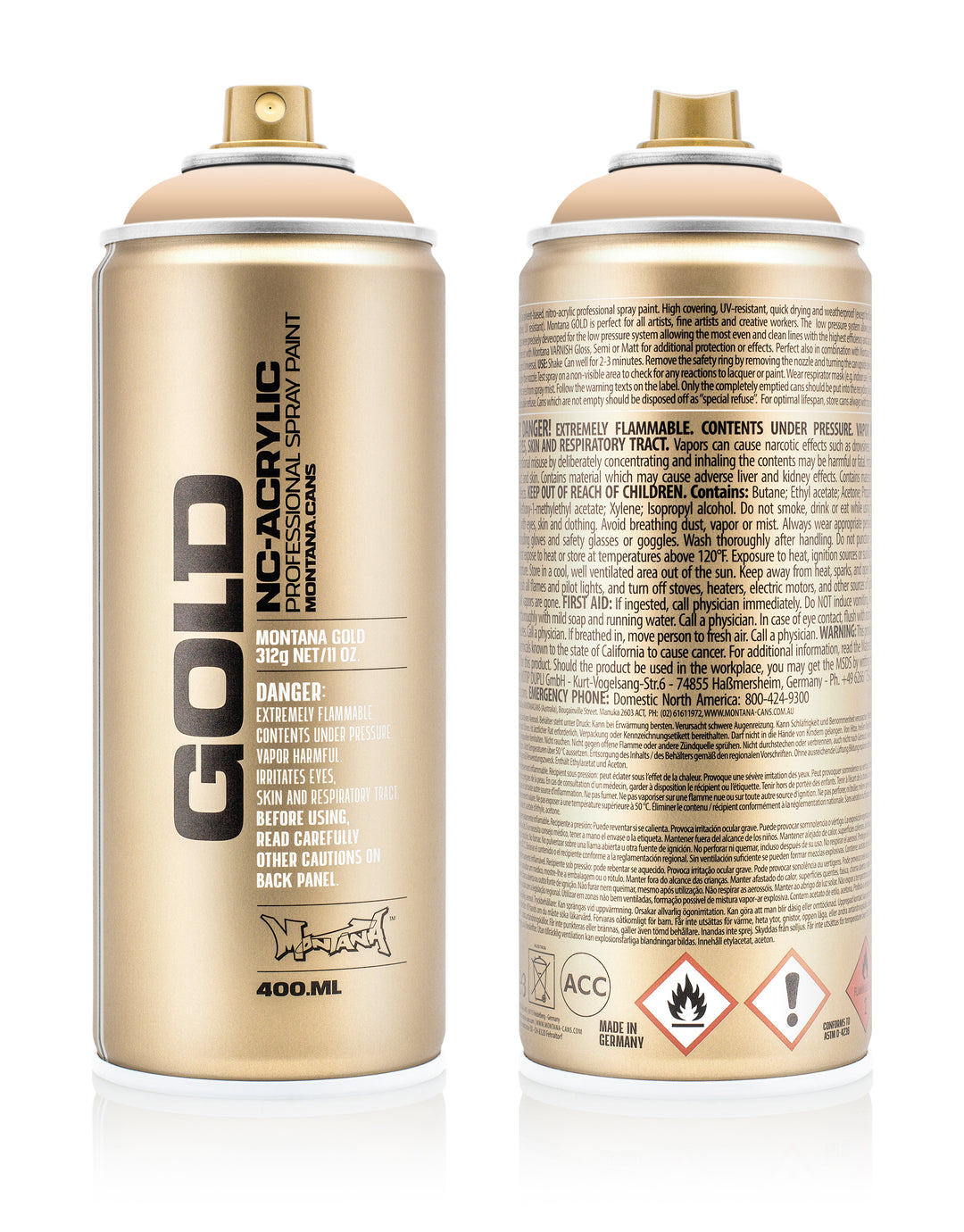MONTANA GOLD ACRYLIC SPRAY PAINT CANS