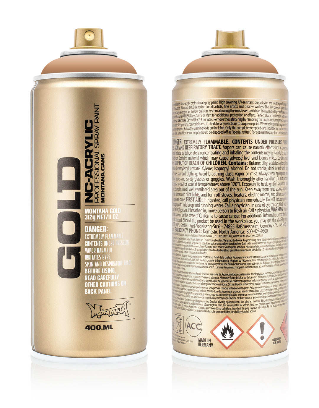 MONTANA GOLD ACRYLIC SPRAY PAINT CANS