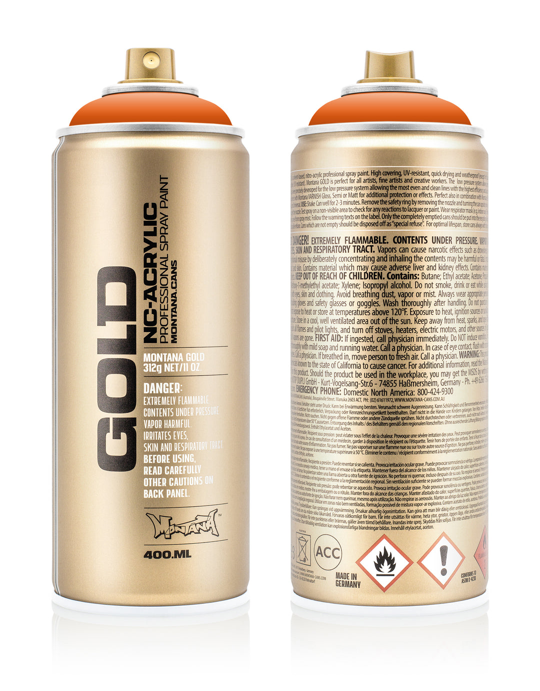 MONTANA GOLD ACRYLIC SPRAY PAINT CANS