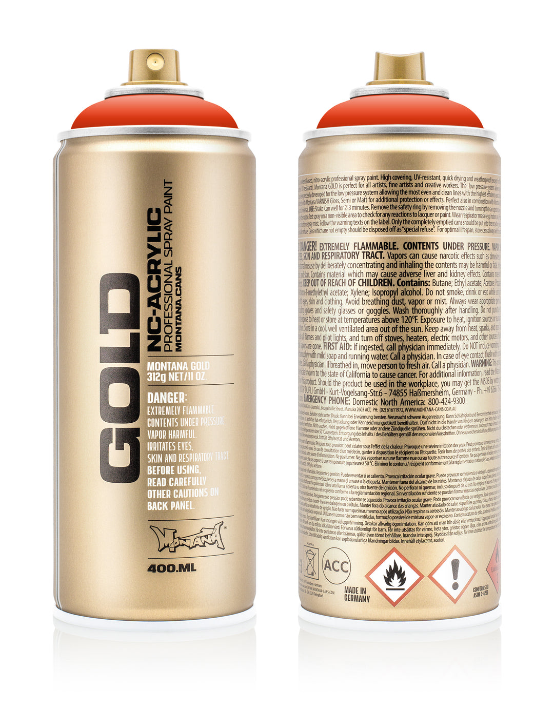 MONTANA GOLD ACRYLIC SPRAY PAINT CANS