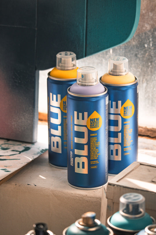 MONTANA BLUE WATER-BASED SPRAY PAINT CANS