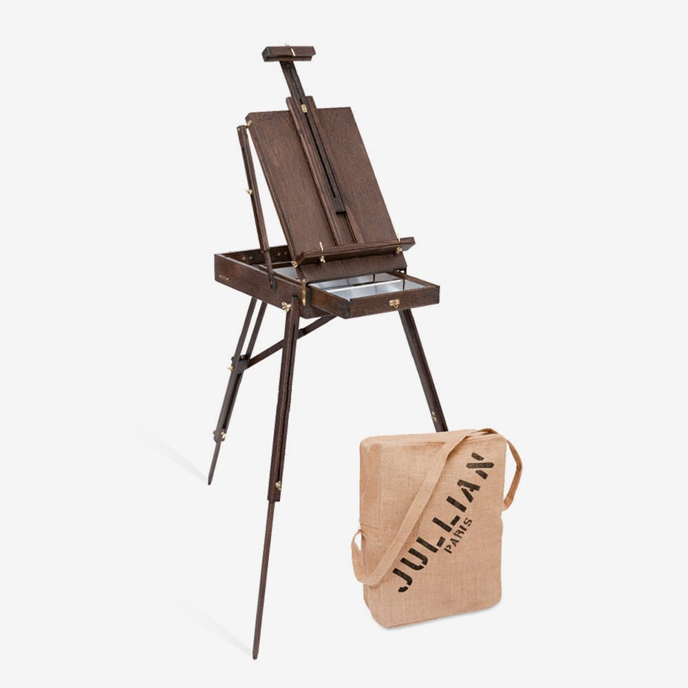 Jullian : Full Vintage French Easel : Oak With Jute Bag