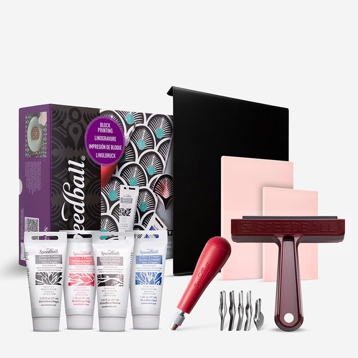 SPEEDBALL Block Printing Fabric Deluxe Kit
