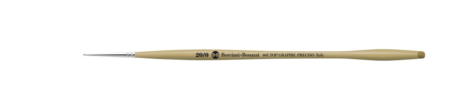 Pennello Borciani Bonazzi Top Graphic Series 605 – Tondo Di Precisione N° 0 | Pennello Singolo Per Dettagli In Legno, Modellismo