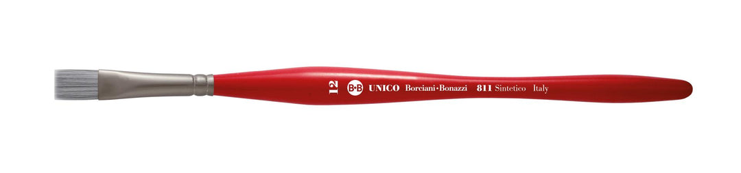 Series 811 Unico Flat Brush with Silver Synthetic Fibre and Balanced Handle