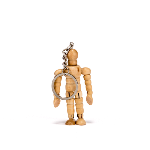 Loxley 2.5inch (64mm) Keyring Wooden Lay Figure Manikin